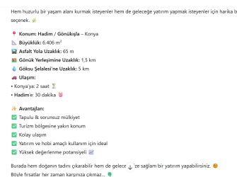 Hadim-Göynükkışlada Muhteşem Yatırım Fırsatı